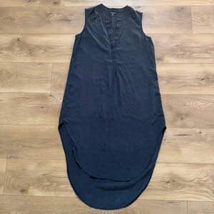 100%‎ Silk Sleeveless High Low Shift Dress Black Size M Acrobat